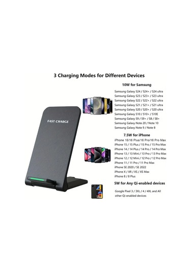 Elmpaly Beyaz Kablosuz Şarj İstasyonu Katlanır Telefon Standı İphone Samsung