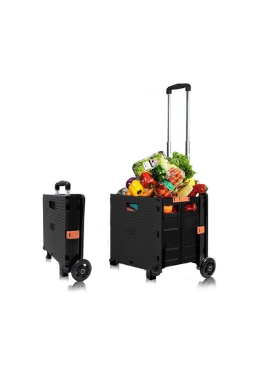 Balatlı Çok Fonksiyonlu Portatif Taşıma Arabası Siyah By06