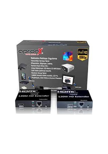 Apronx Apx-120m-b Cat5e-cat6 120 Metre Fullhd 1080p Hdmı Extender Beyaz - Siyah