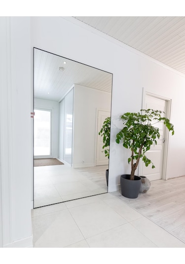 Fawdecor Dikdörtgen Dekoratif Ahşap Boy Aynası Beyaz 80 X 135 Cm