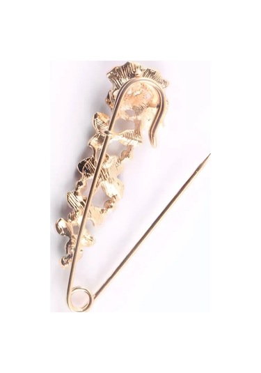 Bijoubijou Çiçekli Renkli Broş İğnesi 431759465 Altın Rengi