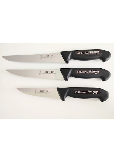 Solingen Kasap Bıçağı 3 Adet 21cm+18cm+13cm Sarı