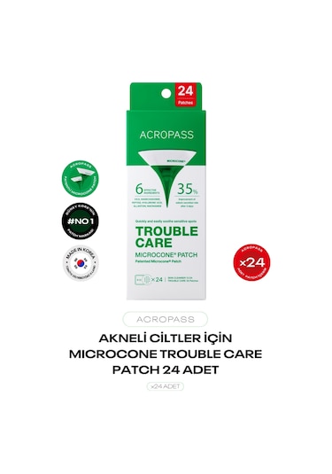 Yağ Bezesi Ve Akneler İçin Mikro İğneli Bant Trouble Care Microcone Patch 24 Lü