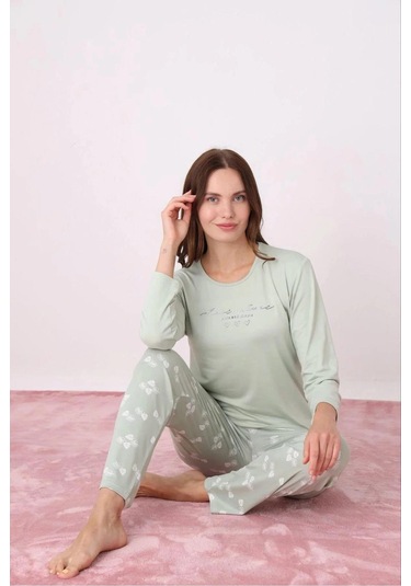 Pijamoni Kadın Milan Bisiklet Yaka Uzun Kol İnce Pijama Takımı 7600/33 - 1 Adet Yeşil Pijamoni Kadın Milan Bisiklet Yaka Uzun Kol İnce Pijama Takımı 7600/33 - 1 Adet Yeşil