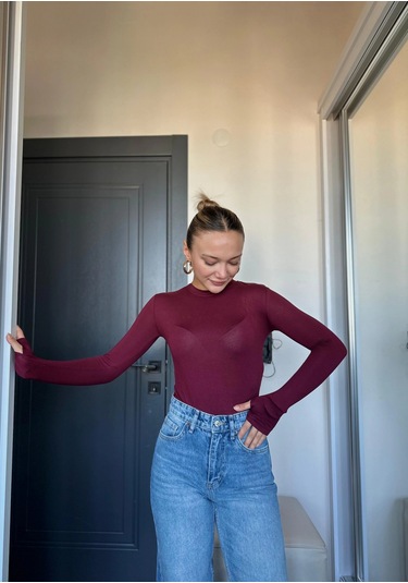 Keymoda Kadın Body Bordo Bordo