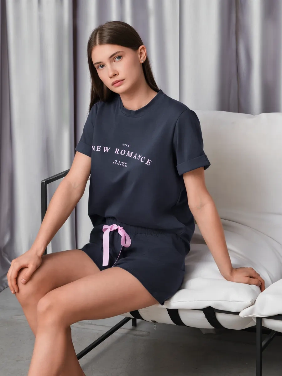 Derek Moon Şortlu Pijama Ev Takımı 369844738 Grafit