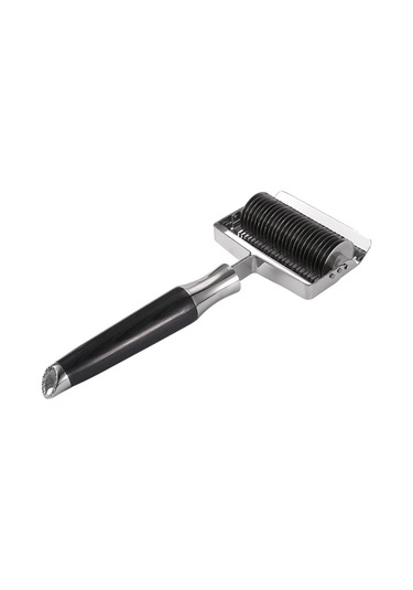 Sones 304 Paslanmaz Çelik İtici Çok Amaçlı Erişte Kılıcı Kalınlaştırıcı Mutfak Erişte Kesici, Stil: Siyah Renk Ahşap Saplı 2,5 Mm