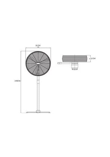 Bahçıvan Bsv 500 50cm Siyah 3 Kanatlı Sanayi Tipi Ayaklı Vantilatör