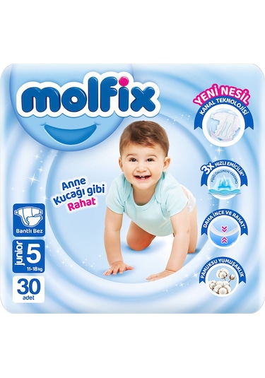 Molfix Avantajlı Paket 5 Beden Junior 11-18 Kg 30'lu 5 Numara