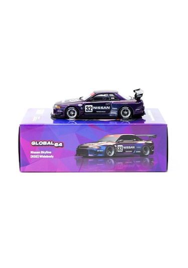 Tarmac Works 1/64 Nissan Skyline R32 Widebody Midnight Purple