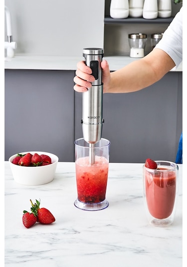 Karaca 9616B Quick Mix Hız Ayarlı 1300 W El Blender Set Inox