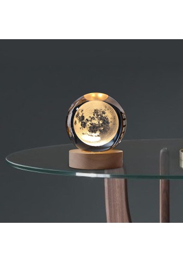 Homyl 60mm Top Gece Lambası, Oturma Ay-kristal-topun-çapı:-6cm Ay