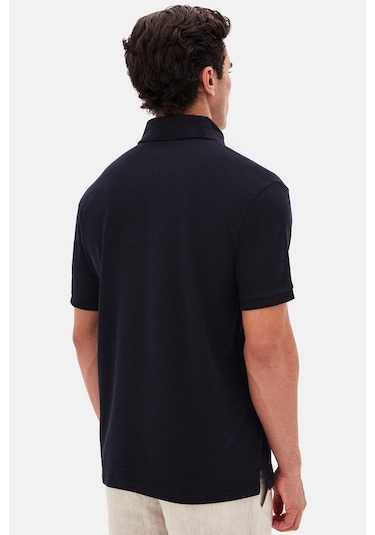 Twn Slim Fit Lacivert Pike Dokulu T-shirt 4ec146011784m Lacivert