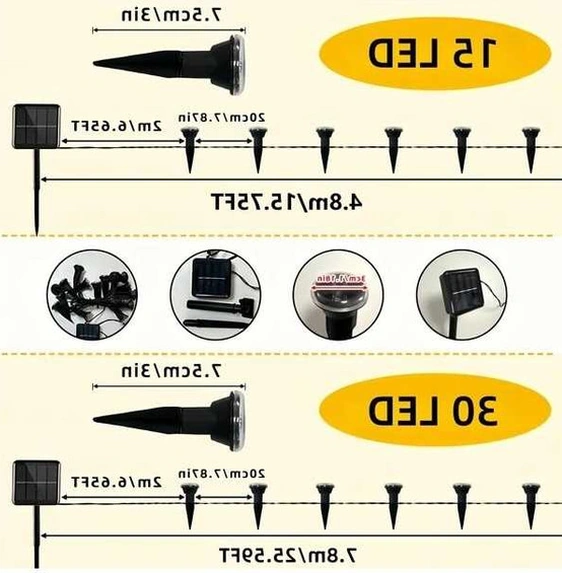 Trendooze Sunshine022 Solar Bahçe Lambası 30 Led 8 Saat Otomatik Açma Kapama 8 Mod Ip65 Beyaz