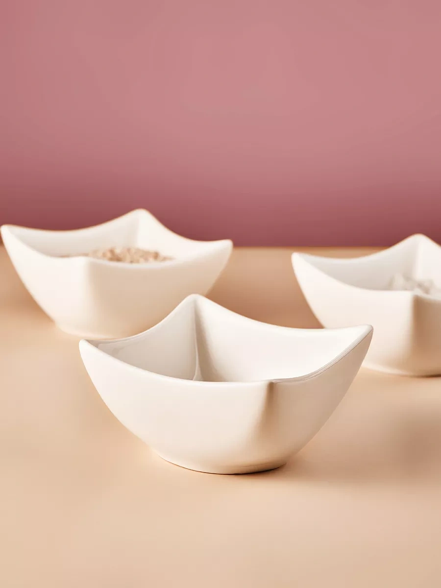 Good Sale Seramik Sosluk Seti 3 Parça, Hediye Paketinde 11279697 Beyaz