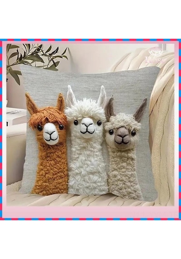 Geeksen Bohem Rock Desenli Yolluklu Yastık Kılıfı, Dekoratif Koltuk Yastığı, İmitasyon Dikiş Desenli, Yalnızca Kılıf Bej