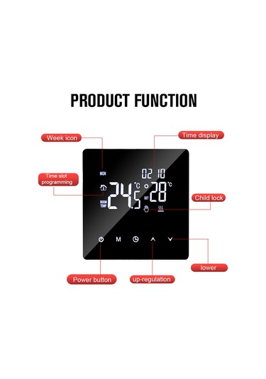Geeksen K2mh16a Wifi Akıllı Elektronik Isıtıcı Termostati - 16a, 5-95 C, Dokunmatik Kontrol, Ev Ofis İçin
