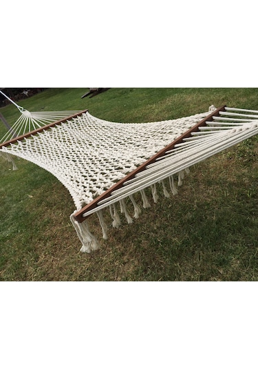 Bilenhamak Çift Kişilik Düğümsüz Lüks Hamak (120 Cm Genişlik) Beyaz