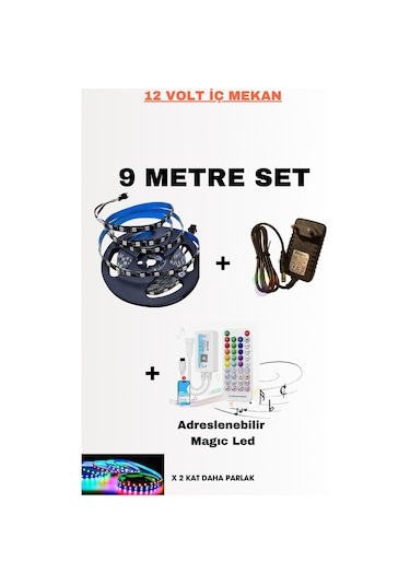 9 Mt. İç Mekan Ip30 Adreslenebilir Piksel Led Seti