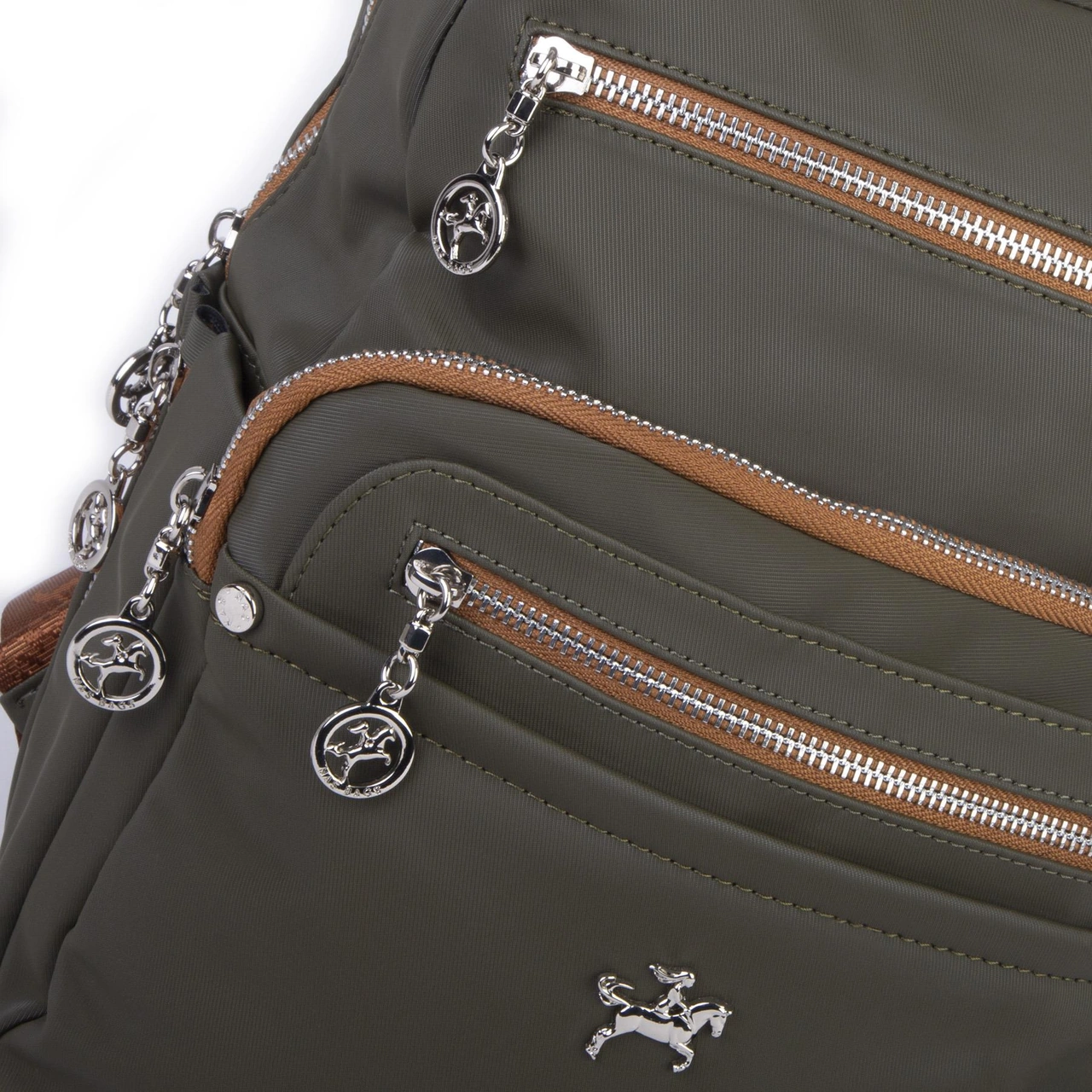 Nas Bag Kadın Çok Gözlü Sırt Çantası Yeşil Taba Buzzy Yeşil