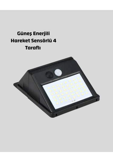 Buğz Solar Güneş Enerjili Hareket Sensörlü 4 Taraflı Bahçe Lambası Ip65 Su Geçirmez, 100 Led