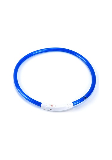 Geekyou M Boyut 35cm Mavi Usb Şarjlı Led Işıklı Köpek Kolyesi - Pvc Malzeme, 3 Işık Modu, Su Geçirmez, Gece Yürüyüşü Güvenliği