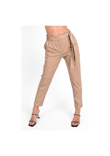 Koza Butik Kadın Jogger Deri Pantolon 6151-23 001