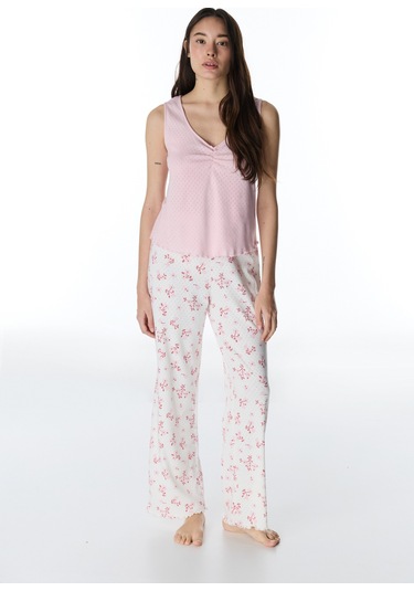 Penti Pembe Blossom Pointel Atlet Pijama Üstü