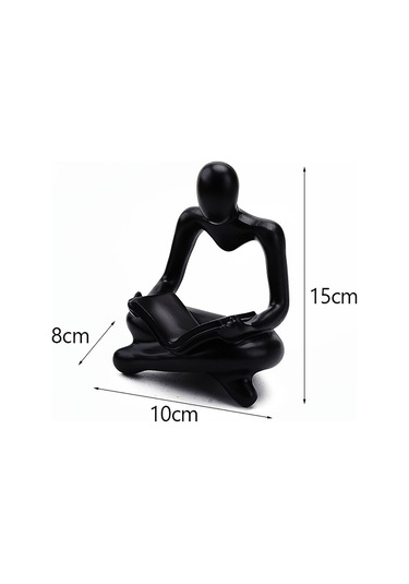 Kosona Ev Dekoru Kütüphane Salonu Odalar İçin Modern Abstract Okuyucu Figürü - Siyah轻奢 Sanatsal Heykel