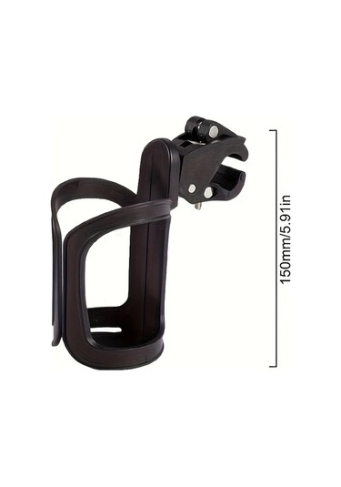 Lumaworld Güvenli Ayarlanabilir Siyah Çaydanlık Tutucu Bisiklet Gidonu İçin Dayanıklı Kap Tutucu, Metalik Kaplama Siyah
