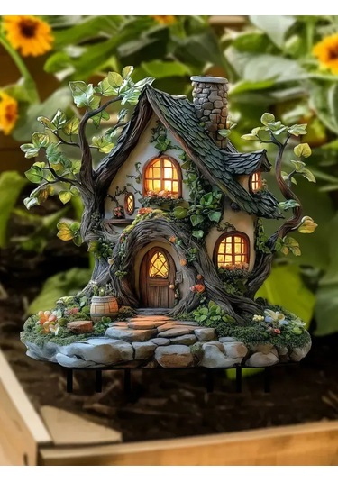 Geeroyoo 20cm Akrilik Bahçe Figürü - Hava Ve Suya Dayanıklı, Kolay Kurulum, Gazon Dekoru Bronz, Koyu Bordó, Koyu Mavi