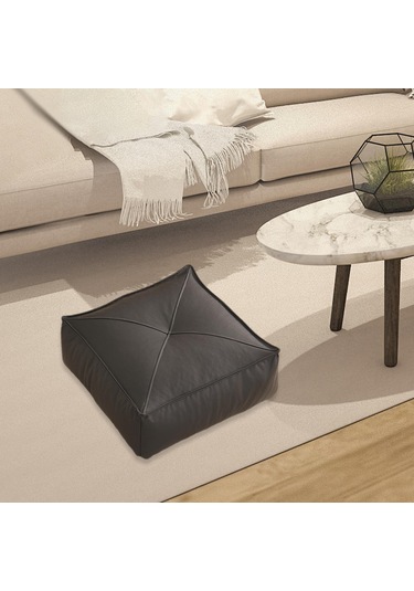 Homyl Yer Minderi Kare Açık Veranda Ofis Koltuğu Oturma Siyah Siyah