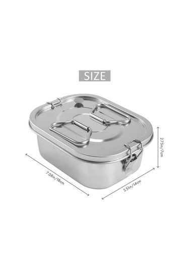 Ulzyvf Paslanmaz Çelik Öğle Kutusu - Çocuk Bento Kutusu, Gümüş, Dayanıklı Gümüş