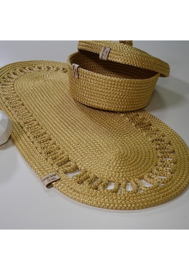 Zengin Design Home Zdh-9006 Oval Runner Sarı