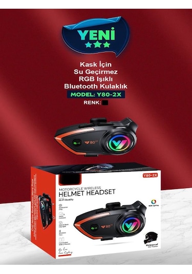 Y8002X Ip67 Su Geçirmez 2 Kişi 800 Metre Blueooth Interkom Motosiklet Kask Kulaklık