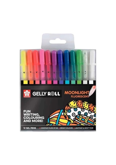 Supertrend Gelly Roll Jel Mürekkepli Neon Kalem Seti Moonlight Fluorescent Set 12 Renk Görsel Rengi