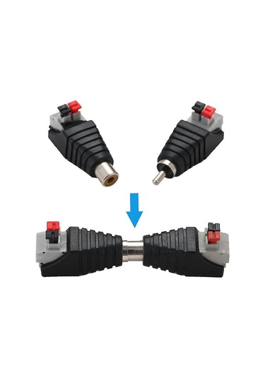 6'lı Paket Rca Kablosu Subwoofer Hoparlör Rca Erkek/dişi Av Phono Hoparlör 2 Vida Terminali Video Ses Yay Basınç Tipi Balun Cctv İçin