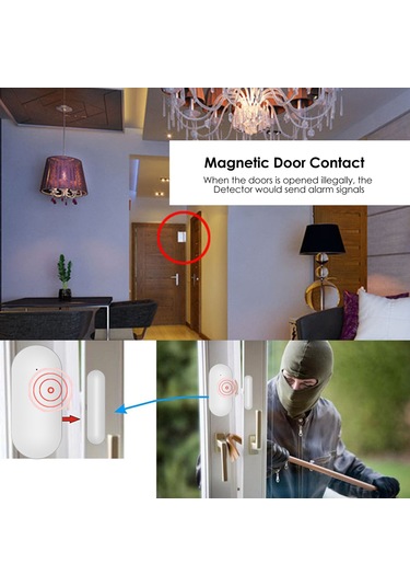 Yifomall Akıllı Pencere/kapı Alarmı - Ev Güvenliği İçin - Alexa Ve Google Uyumlu - 433mhz Yayın Sinyali