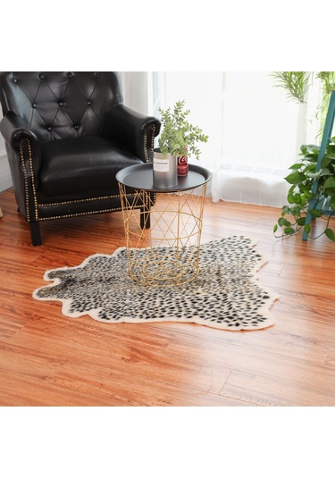 Wezone Leopar Desenli Dekoratif Halı - Oturma Odası, Yatak Odası, Çocuk Odası İçin 100x94 Cm - Gerçekçi Tasarım, Çok Amaçlı Kullanım