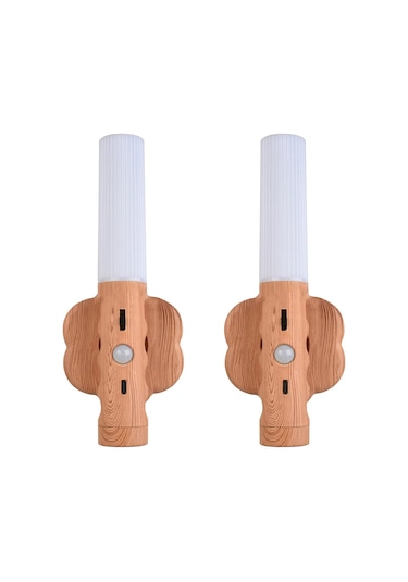 Youtek 3'ü 1 Arada Akıllı Led Sensör Işığı: Şarjlı Duvar Işığı, El Feneri Ve Masa Işığı - 2.5w Sıcak Beyaz Işık, 2 Adet Paket 800mah Pil Sarı