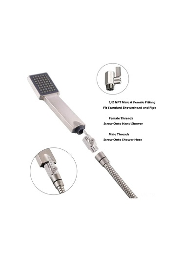 Vkemall 304 Paslanmaz Çelik 1/2" Npt İç-dış Dişli, Su Akışı Kontrol Valfi, Paslanmaz Çelik Kolu, Rustsuz, 1/4 Devir Kapatma