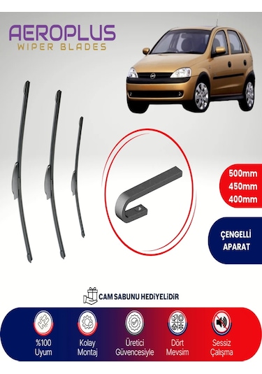 Aeroplus Opel Corsa C Ön Arka Muz Silecek Takımı 2000-2006
