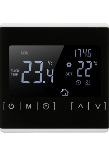 Flybuy Samdoo Dokunmatik Zemin Isıtma Termostatı - Çift Sıcaklık Kontrolü, Programlanabilir, 112 Karakterli Ekran