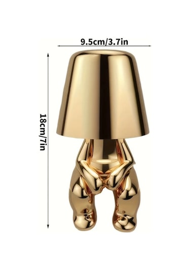 Willowhaven Golden Mr Who-f 1 Adet Modern Altın Ve Gümüş Thinker Masa Lambası Usb Portlu 3 Yönlü Ayarlanabilir Led Yatak Odası Oturma Odası Ofis Füme