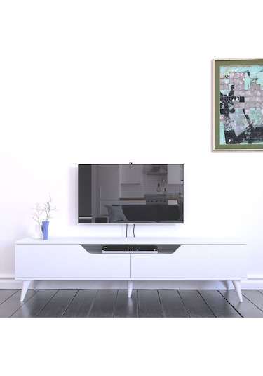 Luzon Tv Sehpası Tv Ünitesi Beyaz