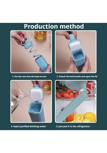 Vkemall Mutfakta Kullanımı Kolay, Hızlı Dondurma Ve Kolay Çıkarma Özelliği İle Mavi Pp+silikon Buzluk Kalıbı - 350 Ml Çok Renkli