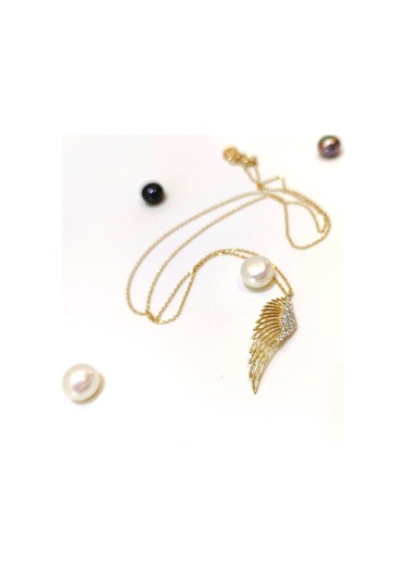 Altın Ürünler Melek Kanadı Kolye 14 Ayar