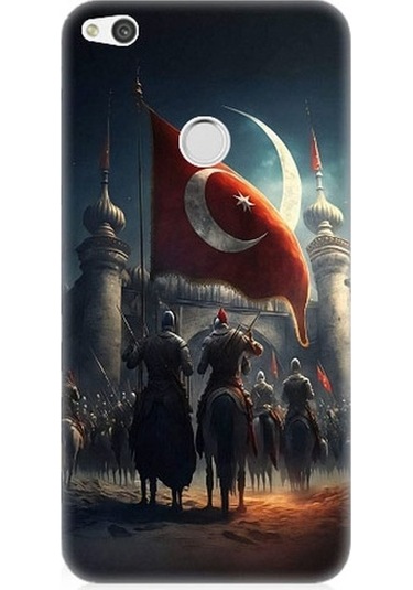 Huawei P9 Lite 2017 Uyumlu Tulpar Bayrak Ve Kale Desenli Silikon Kılıf