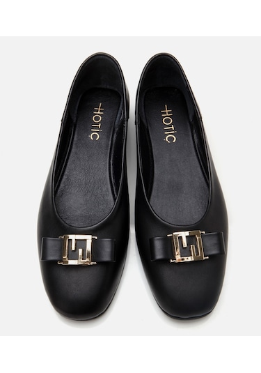 Hotiç Kadın Deri Siyah Tokalı Babet 01ayh309040a100 Siyah-black Siyah