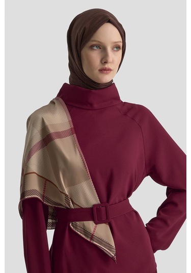 Armine Kırışık Efektli Takım 25kd1019 Bordo Bordo